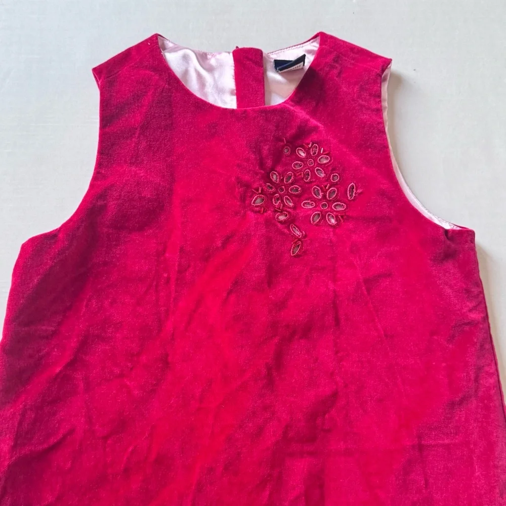 Gap Girls Sz M (7/8)‎ Velveteen Sleeveless Lined Beaded Cutout Dress